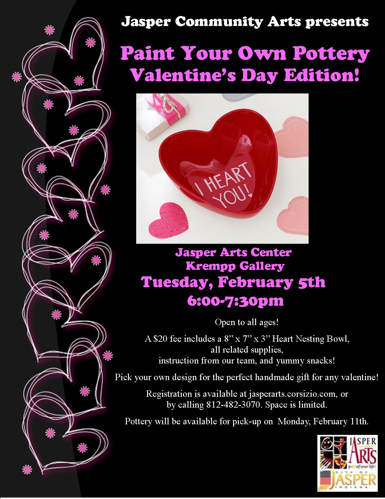 Paint Your Own Pottery - Valentine