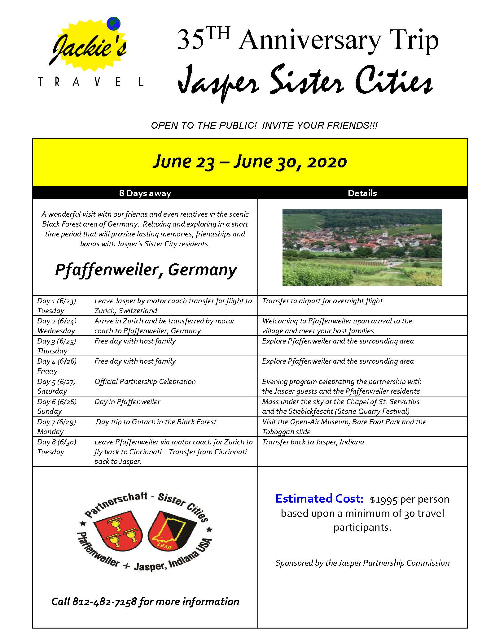 35th Anniversary Trip Flier