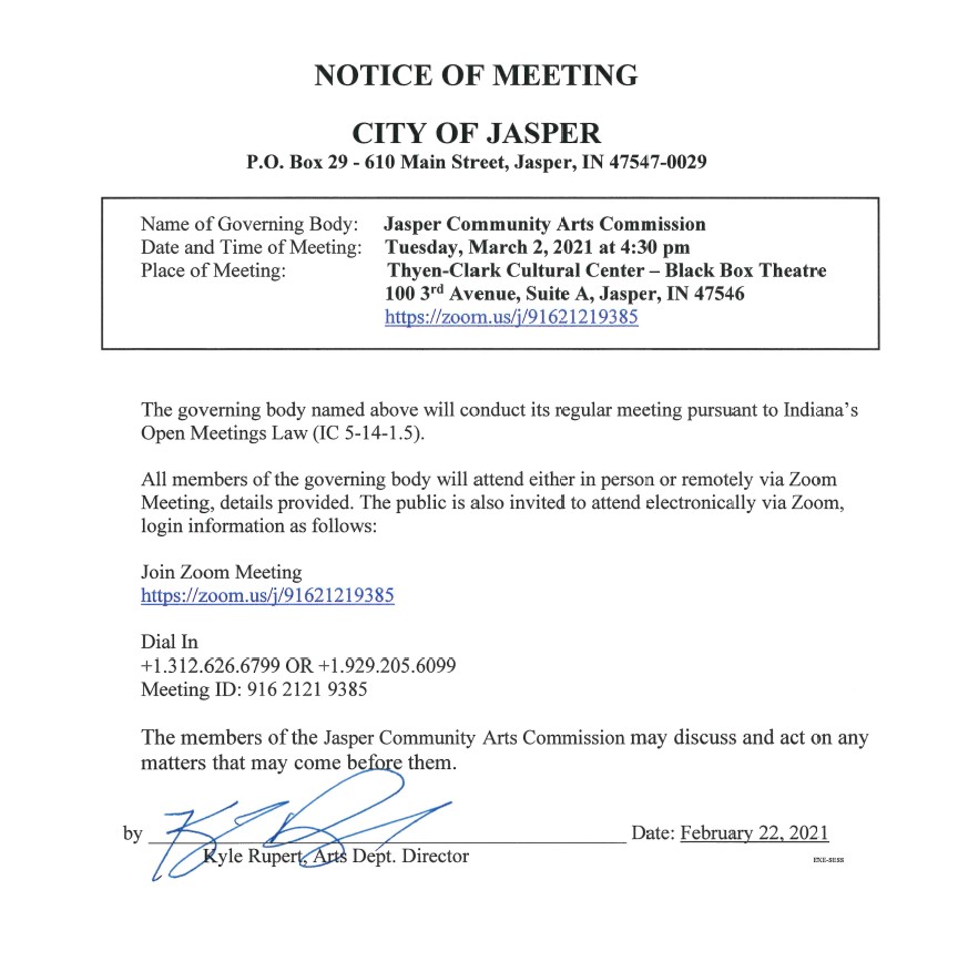JCAC Meeting Notice March 2021