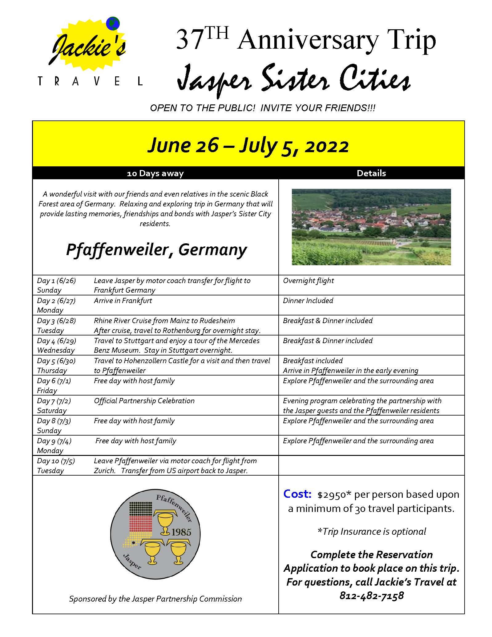 37th Anniversary Trip Flyer