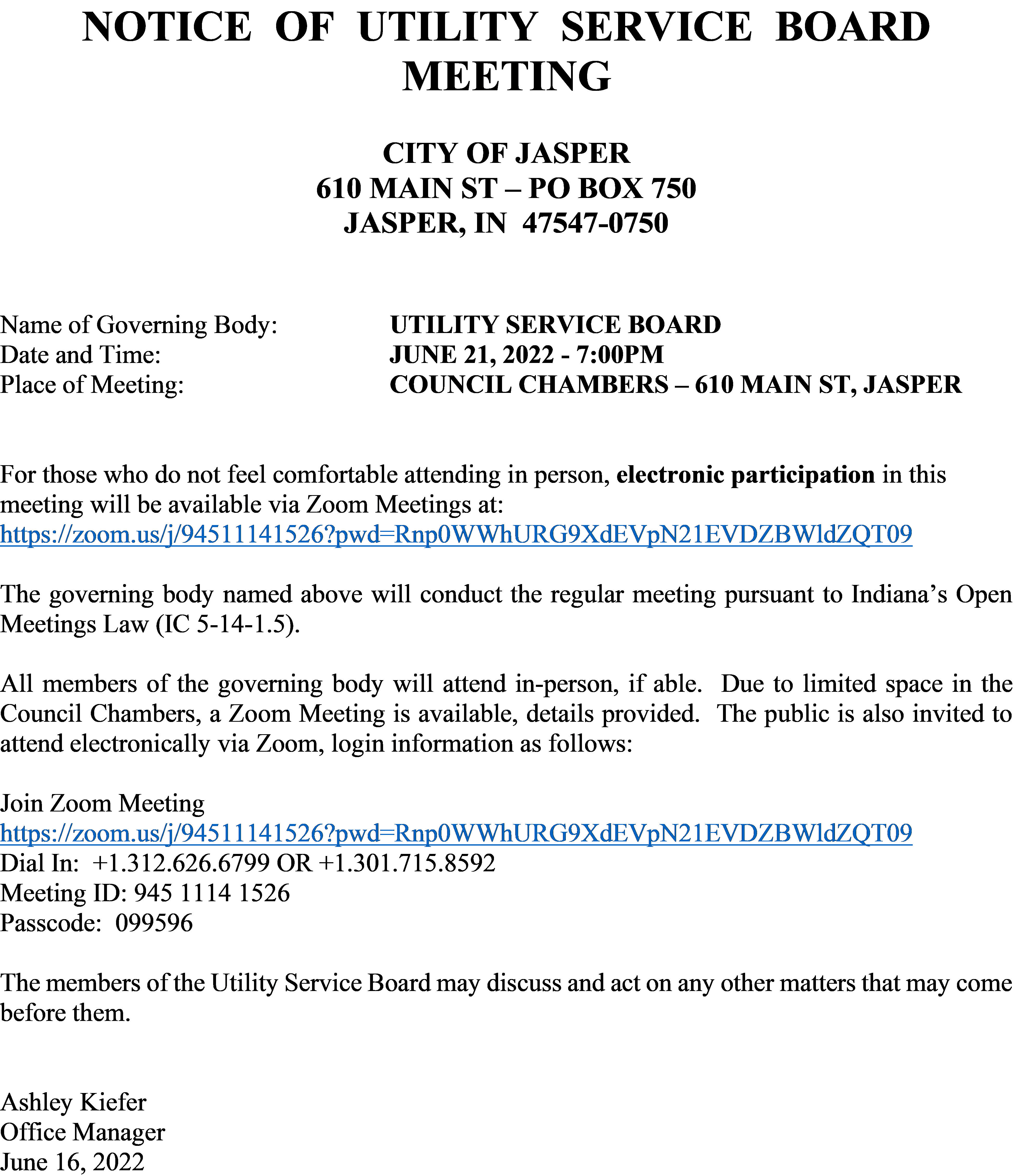 June 2022 #2 Meeting Notice