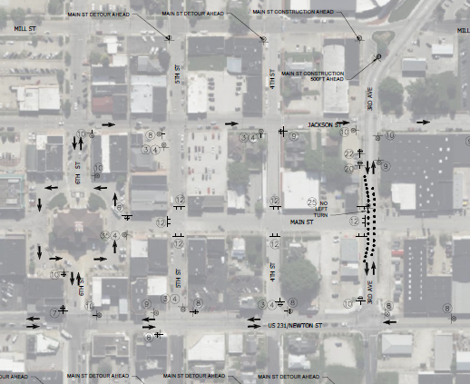 Closure 3rd - 5th Street on Main